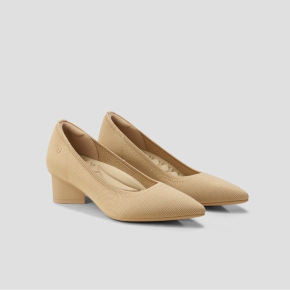 Tracy Pro Vivaia Pointed Toe Block Heels in Nude Peach - Picture 2 of 8